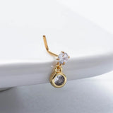 20G Stainless Steel L Piercing Nose Studs Cuff Heart Round Dangle Nose Studs