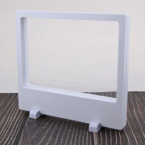 3D Floating Jewelry Display Case Box Stand, White