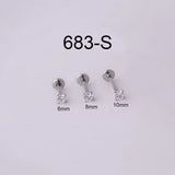 Zircon Lip Piercing Studs 3MM 1.2*6/8/10mm