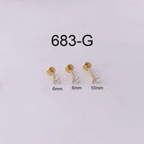 Zircon Lip Piercing Studs 3MM 1.2*6/8/10mm