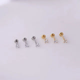 Zircon Lip Piercing Studs 3MM 1.2*6/8/10mm