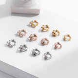Small Hoop Earrings Heart Cross Zircon Ear Buckle Irregular Earrings
