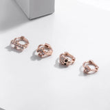 Small Hoop Earrings Heart Cross Zircon Ear Buckle Irregular Earrings