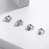 Small Hoop Earrings Heart Cross Zircon Ear Buckle Irregular Earrings