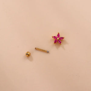 Zircon Crown Earring Women Ear Cuff Stainless Steel Piercing Stud Teens
