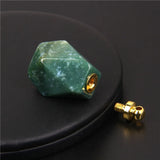 Faceted Stone Perfume Bottle Pendant - Reiki Essential Oil Diffuser