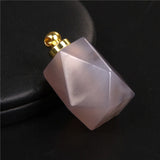 Faceted Stone Perfume Bottle Pendant - Reiki Essential Oil Diffuser