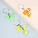 Multi-color Resin Dice Keychain Set