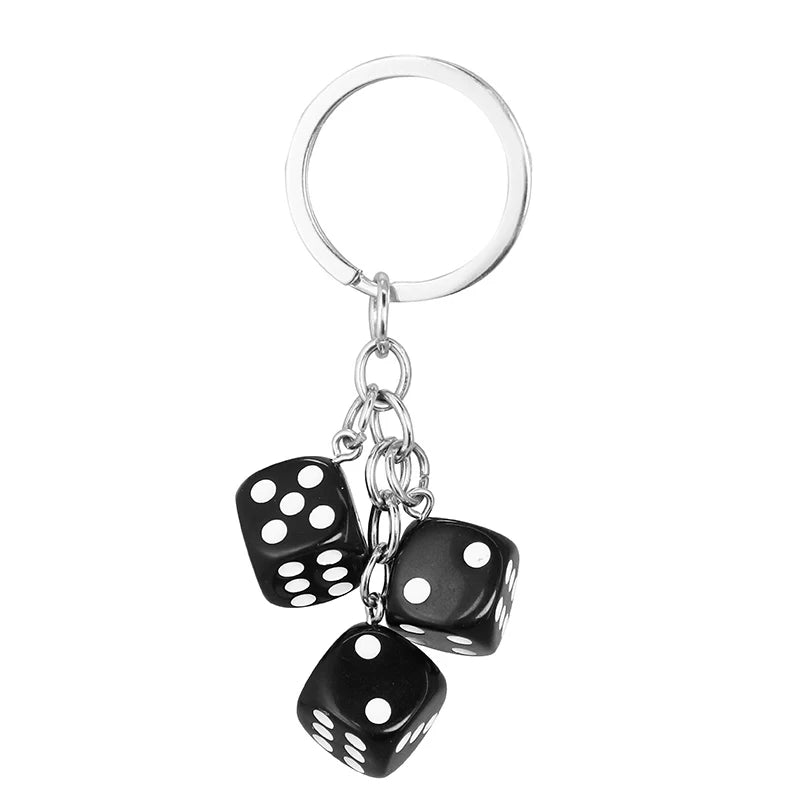 Multi-color Resin Dice Keychain Set