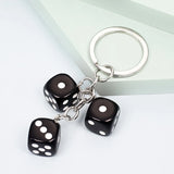 Multi-color Resin Dice Keychain Set