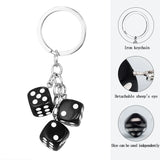 Multi-color Resin Dice Keychain Set