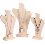 Wood Mannequin Bust Earrings Necklace Shop Window Jewelry Display