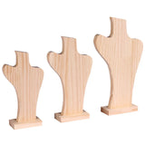 Wood Mannequin Bust Earrings Necklace Shop Window Jewelry Display
