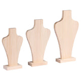 Wood Mannequin Bust Earrings Necklace Shop Window Jewelry Display