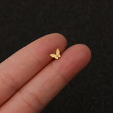 Personality Piercing Stud Earrings for Women Cross Heart Stainless Steel
