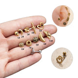 Stainless Steel Earring Piercing Rod Screw Stud Earrings for Women Men's Retro