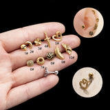 Stainless Steel Earring Piercing Rod Screw Stud Earrings for Women Men's Retro
