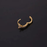 Stainless Steel Plate Silver Hoop Earrings Zircon Star Leaf Hoops Jewelry