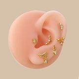 Zircon Stainless Steel Earrings for Women Piercing Heart Spider Dangle Stud