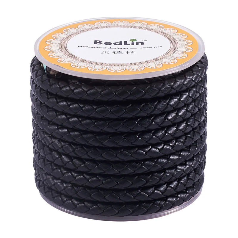 3mm 4mm 5mm 6mm Braided Cowhide Leather Cord Thread Rope for DIY Jewelry