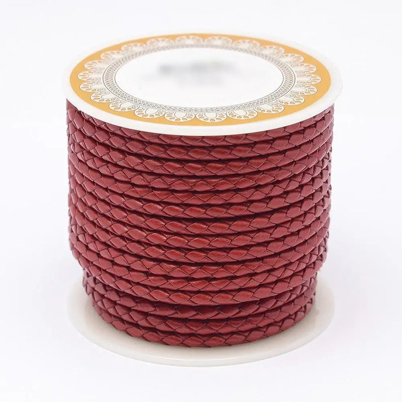 3-6mm Braided Leather Cord Cowhide DIY Jewelry Findings
