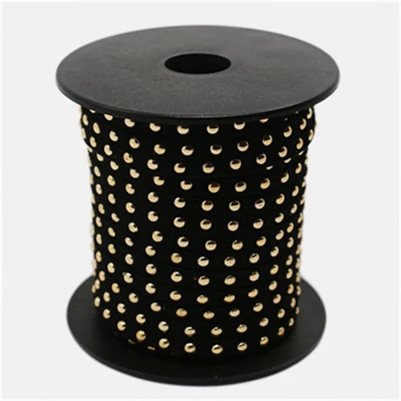 5x2mm Aluminum Studded Faux Suede Cords for DIY Bracelet