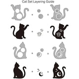 Flower Cat Cutting Dies - Metal Kitty Die Cuts for Scrapbook