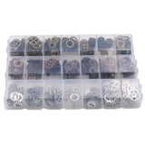 140Pcs 3 7 Styles Steampunk Gears Charm Box For DIY Jewelry