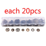 140Pcs 3 7 Styles Steampunk Gears Charm Box For DIY Jewelry