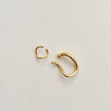 2Pcs Ear Clip Twist Metal Irregular Two Metal Earhole-free Women Jewelry