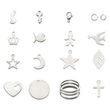 304 Stainless Steel Pendants & Cable Chains with Pliers & Clasps