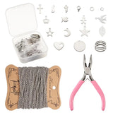 304 Stainless Steel Pendants & Cable Chains with Pliers & Clasps