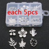 30Pcs/Lot Charm Fruit Leaves Plant Flower Pendant DIY Jewelry Making Material