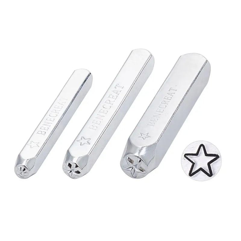 3PCS Star Metal Stamp Set 2/4/6mm Punch Stamps for DIY Crafts