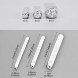 3PCS Star Metal Stamp Set 2/4/6mm Punch Stamps for DIY Crafts