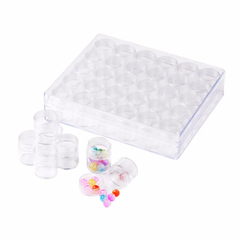 Clear Plastic Beads Containers Jewelry Boxes (30pcs Jars/Set)