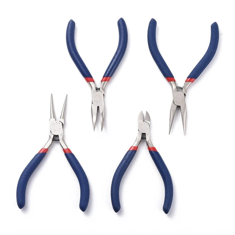4Pcs Carbon Steel Side Cutting Chain Nose Pliers DIY Jewelry Tool