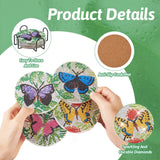 5D Butterfly Pattern DIY Diamond Painting Cup Mat Kit