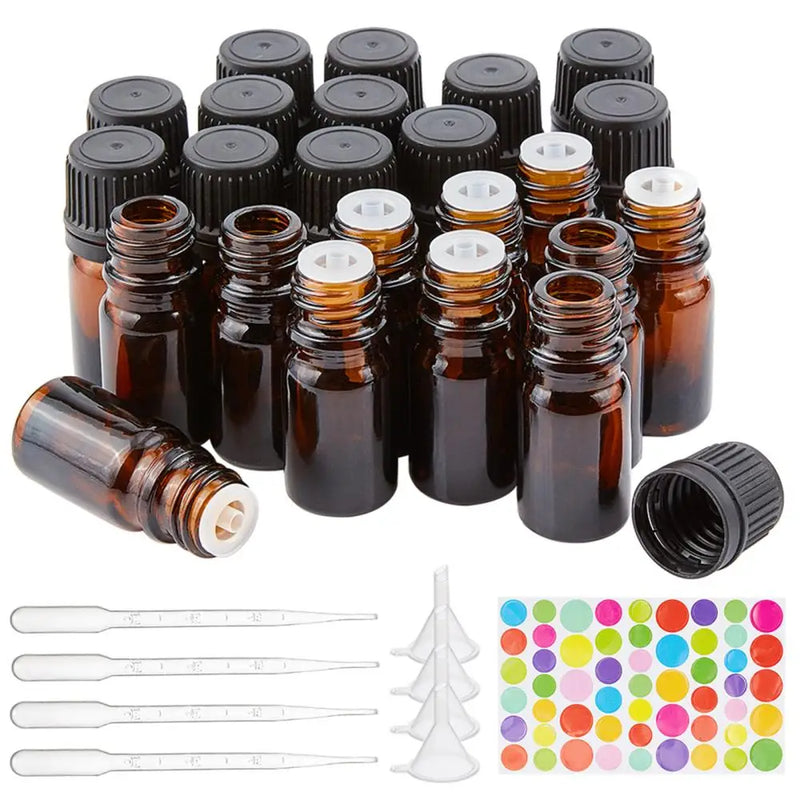 5ml Amber Glass Bottle with Orifice Funnel Stopper