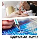 Acrylic Double-end Wax Head Drill Pens for DIY Nail Art Decoration