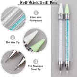 Acrylic Double-end Wax Head Drill Pens for DIY Nail Art Decoration