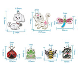 Alloy Enamel Pendants Mixed Fruits Animals DIY Jewelry Making