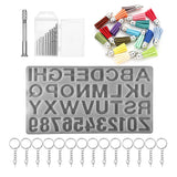 Alphabet Letter Number Resin Mold Keychain Pendant Silicone Molds