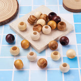 Big Hole Natural Wood Beads Rondelle Spacer for Hair Dreadlock Macrame Bracelet