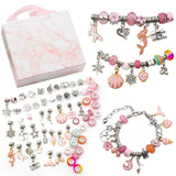 Bohemia Bracelet DIY Findings Set - Pink Big Hole Beads Material Accessory