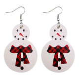 Christmas Dwarf Snowman PU Leather Earrings Ornaments