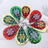 Christmas Dwarf Snowman PU Leather Earrings Ornaments