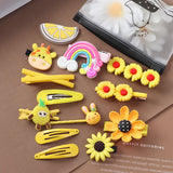 Cartoon Fruit Bow Hair Clips for Girls