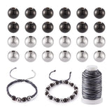 DIY Beaded Bracelet Kit with Steel Beads, Cord