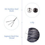 DIY Beaded Bracelet Kit with Steel Beads, Cord